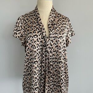 Bar III Leopard Print Blouse in Tan and Black